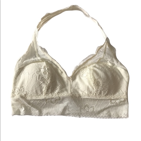 aerie Other - 💕 Aerie NWOT Cream Lace Bralette Halter Style Size Medium